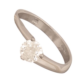 Γυναικείο λευκόχρυσο 14k δαχτυλίδι Μονόπετρο