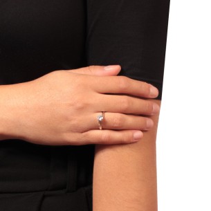 Γυναικείο λευκόχρυσο 14k δαχτυλίδι Μονόπετρο