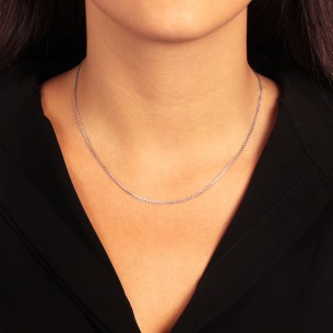 Λευκόχρυση 18k Aλυσίδα Κορδόνι