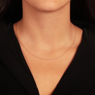 Ροζ χρυσή 9k Aλυσίδα Λαιμού