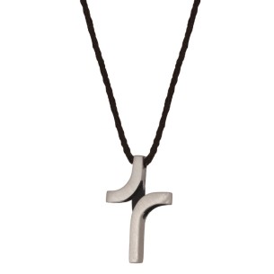 Κολιέ κορδόνι ασημένιος Σταυρός