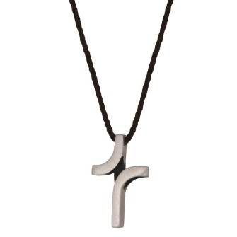 Κολιέ κορδόνι ασημένιος Σταυρός