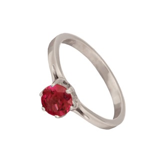 Γυναικείο λευκόχρυσο 18k Μονόπετρο Ροδαλίτης