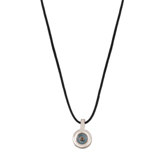 Κολιέ κορδόνι ασημένιος Δίσκος Μάτι
