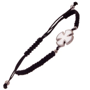 Βραχιόλι macrame ασημένιος Σταυρός