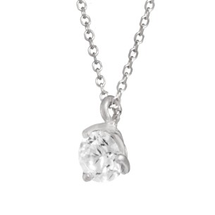 Λευκόχρυσο 9k κολιέ Μονόπετρο