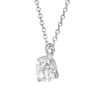 Λευκόχρυσο 9k κολιέ Μονόπετρο