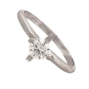 Λευκόχρυσο 14k δαχτυλίδι Μονόπετρο