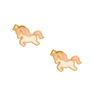 Χρυσά 9k σκουλαρίκια Μονόκεροι Unicorns