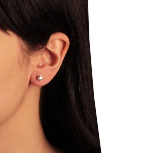 Χρυσά 14k σκουλαρίκια Μονόπετρα