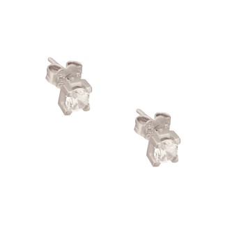 Λευκόχρυσα 14k σκουλαρίκια Μονόπετρα