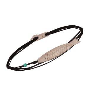 Βραχιόλι κορδόνια ασημένιο Ψάρι