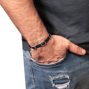 Βραχιόλι κορδόνια ασημένιοι Κύκλοι