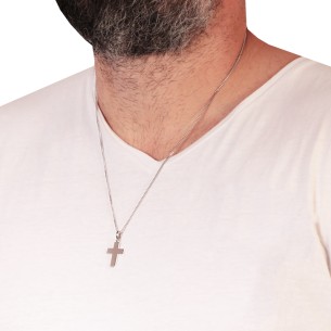 Λευκόχρυσος 18k Ανδρικός Σταυρός