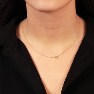 Χρυσό 9k κολιέ Μάτι Φίλντισι