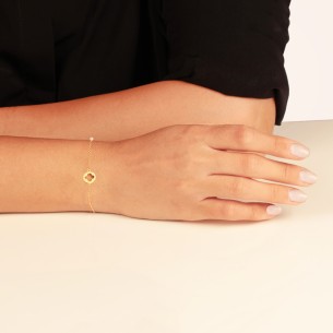 Χρυσό 9k βραχιόλι Σταυρός Μαργαριτάρι