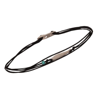 Βραχιόλι κορδόνια ασημένιο Ψάρι