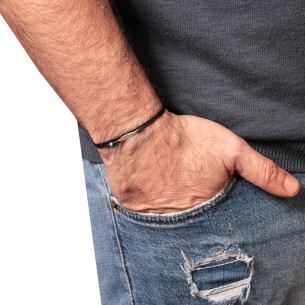 Βραχιόλι κορδόνια ασημένιο Ψάρι