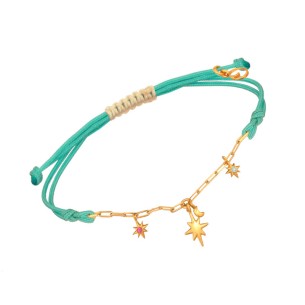 Βραχιόλι κορδόνι ασημένια Αλυσίδα Γούρια