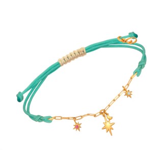 Βραχιόλι κορδόνι ασημένια Αλυσίδα Γούρια