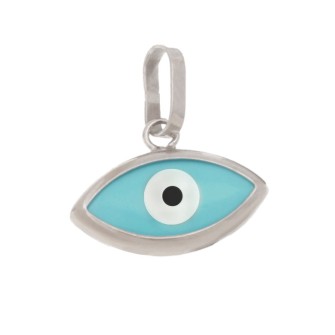 Λευκόχρυσο 14k μοτίφ Μάτι Τιρκουάζ