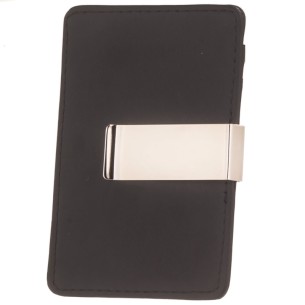 Αντρική δερμάτινη Καρτοθήκη επάργυρο Κλίπ