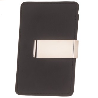 Αντρική δερμάτινη Καρτοθήκη επάργυρο Κλίπ