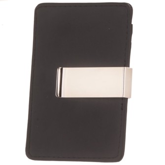 Αντρική δερμάτινη Καρτοθήκη επάργυρο Κλίπ