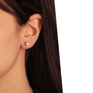 Λευκόχρυσα 14k σκουλαρίκια Μονόπετρα