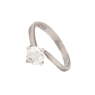 Λευκόχρυσο 14k δαχτυλίδι Μονόπετρο Φλόγα