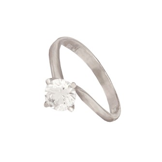 Λευκόχρυσο 14k δαχτυλίδι Μονόπετρο Φλόγα