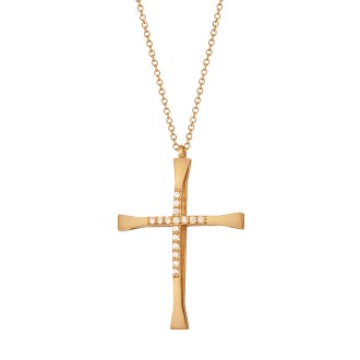 Γυναικείο χρυσό 14k κολιέ Αλυσίδα Σταυρός