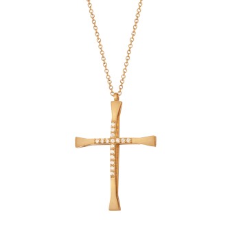 Γυναικείο χρυσό 14k κολιέ Αλυσίδα Σταυρός