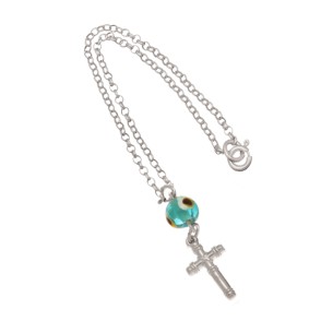 Ασημένιο Γούρι Αυτοκινήτου Σταυρός Μάτι