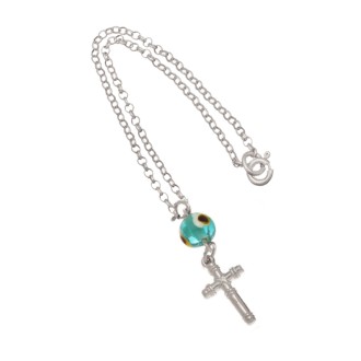 Ασημένιο Γούρι Αυτοκινήτου Σταυρός Μάτι