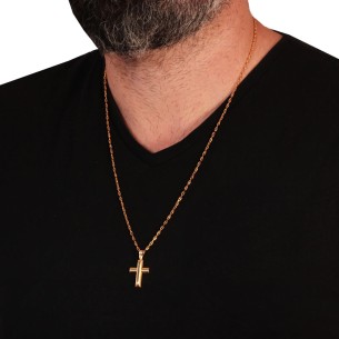Χρυσός 14k Αντρικός Σταυρός