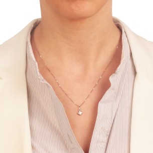 Λευκόχρυσο 14k μοτίφ Σταυρός Φίλντισι