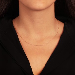 Ροζ χρυσή 14k Aλυσίδα Λαιμού