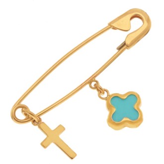 Χρυσή 9k παιδική Παραμάνα Σταυροί