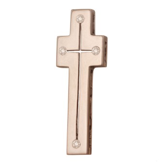 Λευκόχρυσος 18k Γυναικείος Σταυρός Διαμάντια