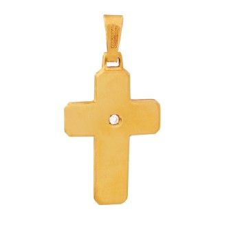 Χρυσός 14k Γυναικείος Σταυρός Μονόπετρο