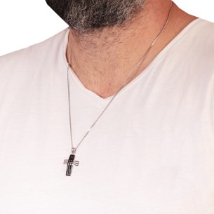 Λευκόχρυσος 18k Ανδρικός Σταυρός