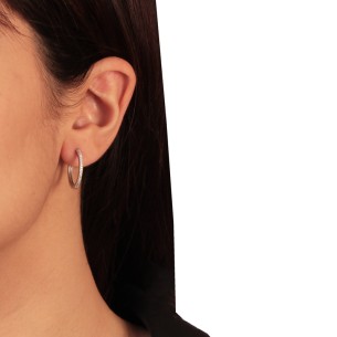 Ασημένια σκουλαρίκια huggies Tennis Κρίκοι 19.00mm