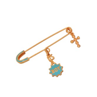 Ασημένια επίχρυση Παραμάνα Αγόρι Σταυρός