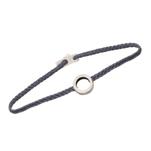 Βραχιόλι κορδόνι ασημένιος Κύκλος