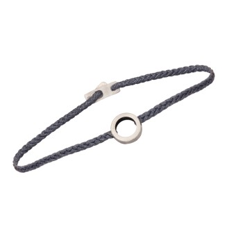 Βραχιόλι κορδόνι ασημένιος Κύκλος