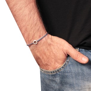 Βραχιόλι κορδόνι ασημένιος Κύκλος