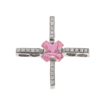 Λευκόχρυσος 14k Γυναικείος Σταυρός Χ