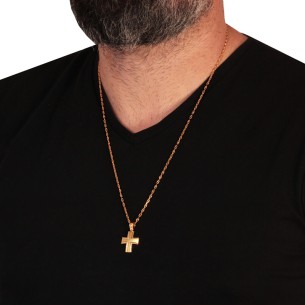 Χρυσός 14k Αντρικός Σταυρός
