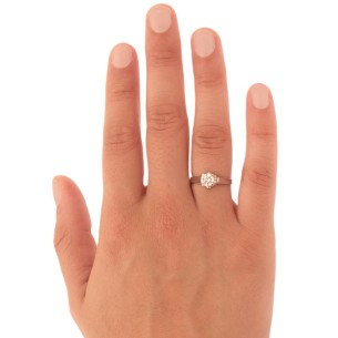 Λευκόχρυσο 14k δαχτυλίδι Μονόπετρο